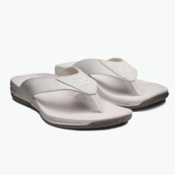 Kuru Kala White/Silver Thong Sandals For Plantar Fasciitis Sz 12 - Picture 1 of 7